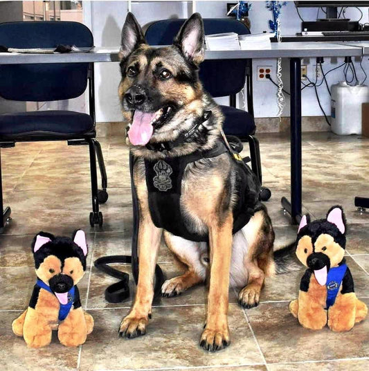 Plush toy replica of the beloved Key West Police K9 dog, Jigsaw!